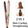 2 In 1 Mini Professional Hair Curler Hair Straightener Flat Iron Straightening Corrugated Curling Tong Styling Tool