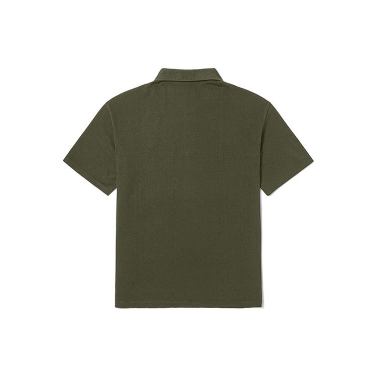 Timberland Повседневная дышащая футболка-поло с логотипом и коротким рукавом свободного кроя для мужчин, топы, армейско-зеленый A2GMM-A58