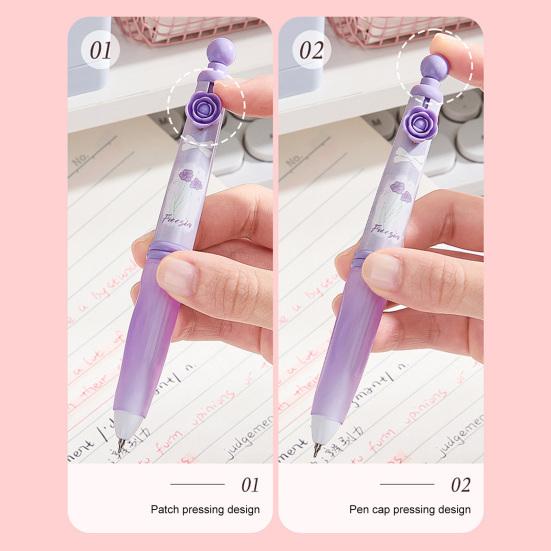 4 шт. шариковая ручка с возможностью заправки, выдвижная шариковая ручка со средним кончиком 0,5 мм, черная ручка с мягкой ручкой для детей и школьников