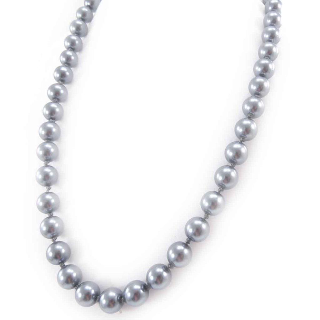 Les Trésors De Lily [J8463] — Серое колье «Перла» (12 мм)