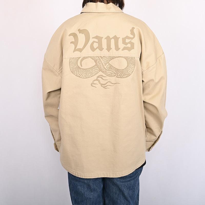 Vans Удобная однобортная рубашка однотонного цвета, мужская куртка, коричневая VN000P37F5B