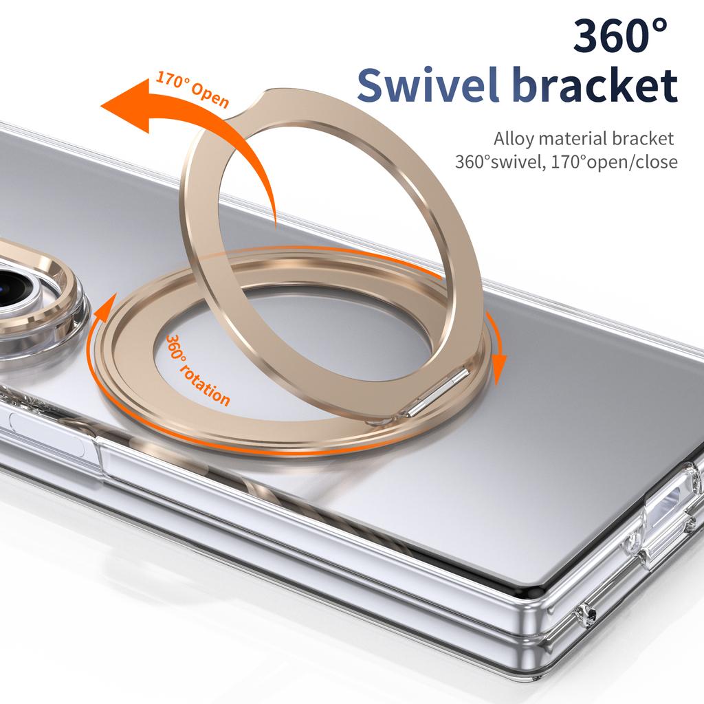 Магнитный прозрачный чехол с поворотным на 360° кронштейном для Samsung Galaxy Z Fold 7 6 5 4 Ударопрочный для Magsafe Подставка Защитная крышка экрана