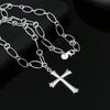 Fashion 925 Stamped Silver Classic Cross Necklace for Women Luxury Designer Jewelry Wedding Party Christmas Gifts