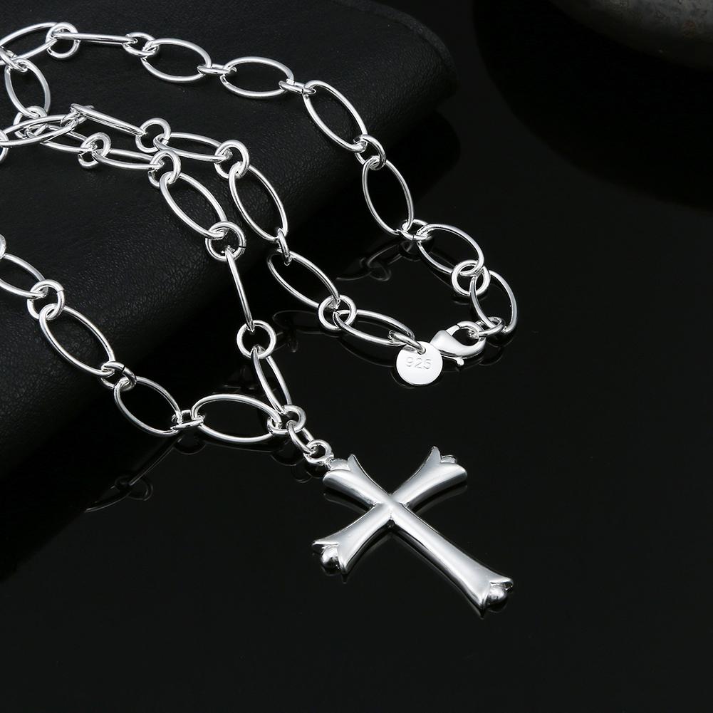 Fashion 925 Stamped Silver Classic Cross Necklace for Women Luxury Designer Jewelry Wedding Party Christmas Gifts