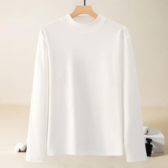 Thermal Shirt Men Women Long Sleeve Round Neck Thickened T-shirt Warm Casual Tee Pullover for Autumn Winter Outdoors Daily Wear