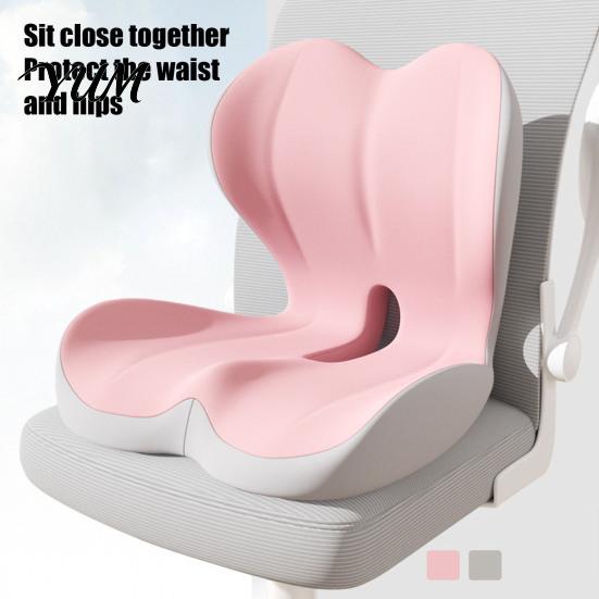 Breathable Bamboo Fiber Seat Pad Memory Foam Car Cushion, Ergonomic Lumbar Support for Back Pain, Cushion Drivers Non-Slip Office Chair with Washable