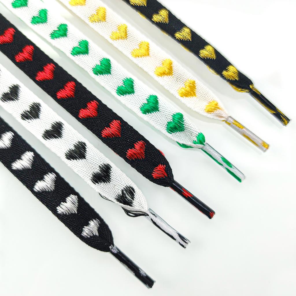 Роскошные брендовые плоские шнурки с сердечками, тесьма, шнурки для кроссовок, ширина 1,2 см, повседневные шнурки из холста для женщин и мужчин для AF1 AJ1