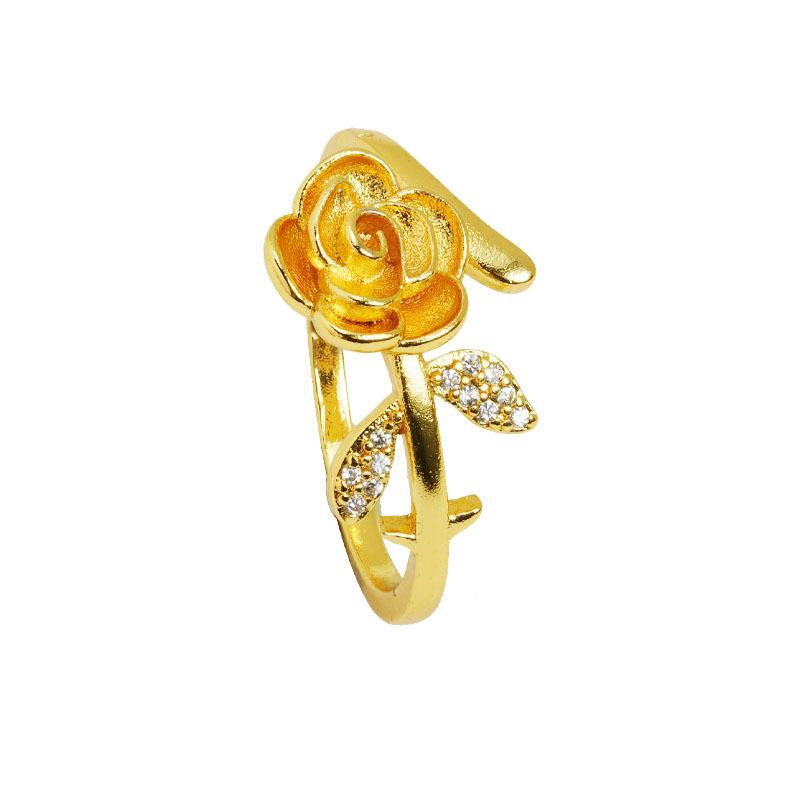 Ring Pastoral Style Rose Design Ring for Women