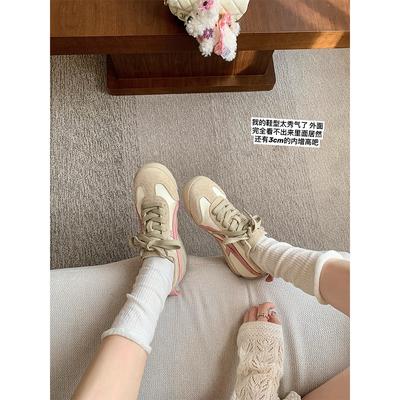 Туфли Су Эньэнь 4,5 см с мягким проседанием~ внутренняя высота увеличивается, шелковая цветовая гамма, каблук, обувь Форреста Гампа, повседневная обувь, женская моральная подготовка