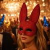 Photo Shoots Rabbit Ear Mask Crystal Studded Rhinestone Face Mask Bunny Half Face Mask  Halloween