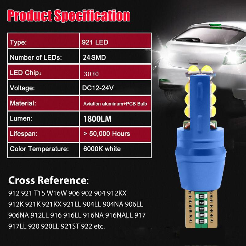 Автомобильный светодиодный фонарь заднего хода 24smd T15/W16W T20/7740/W21W 1156/P21W Автомобильный фонарь заднего хода, резервная лампа лампы