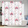 Modern Bathroom Shower Curtain with Love Pattern for Home Decoration White Fabric Waterproof Size 72x84 Inch Red Rainbow Eiffel