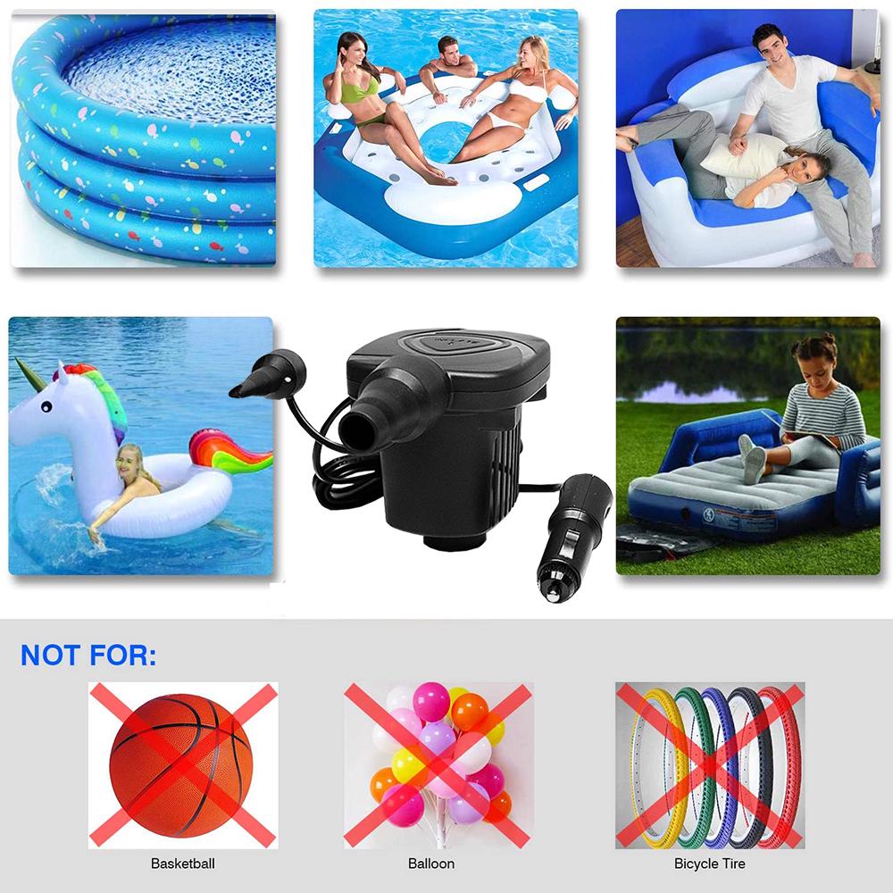 DC 12V Portable Electric Air Pump Air Mattress Boat Car Auto Air Inflatable Pump For Car Camping