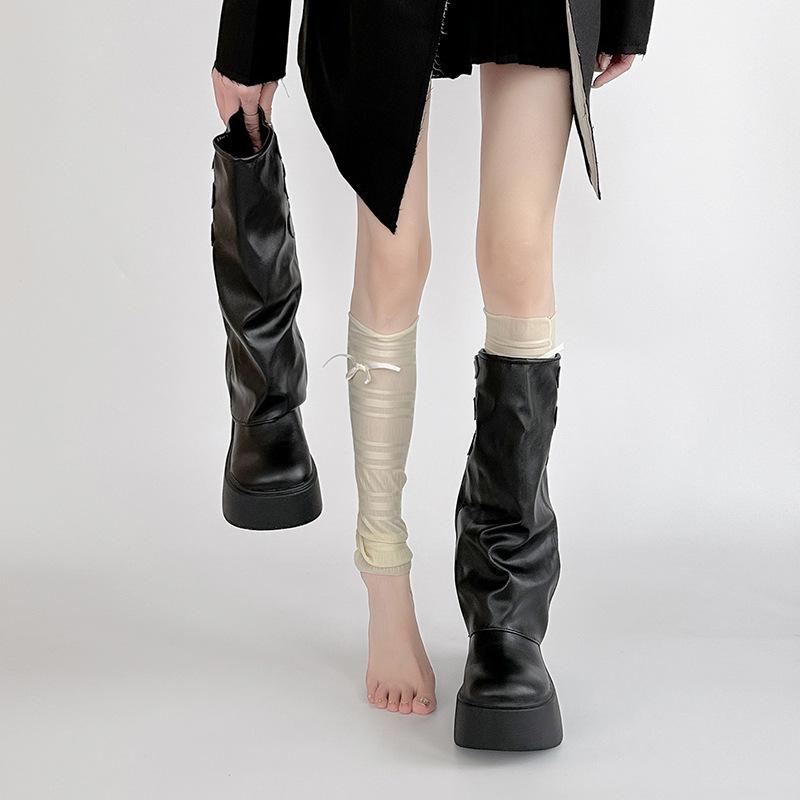 Нишевая пряжка ремня классическая мода толстая подошва увеличивающие брюки ботинки женские 2025 осень и зима новые но до колена рыцарские ботинки