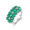 Flower Design S925 Silver Natural Green Agate Ring for Women Delicate and Luxurious Suitable for Gift Giving&dating Occasions