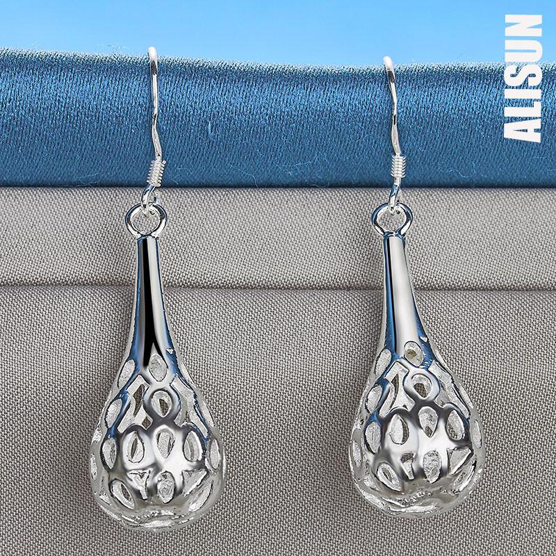 925 Sterling Silver Water Droplets/raindrops Piercing Fashion Wedding Jewelry