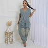 European & American Women's Loose Denim Jumpsuit with Large Pockets