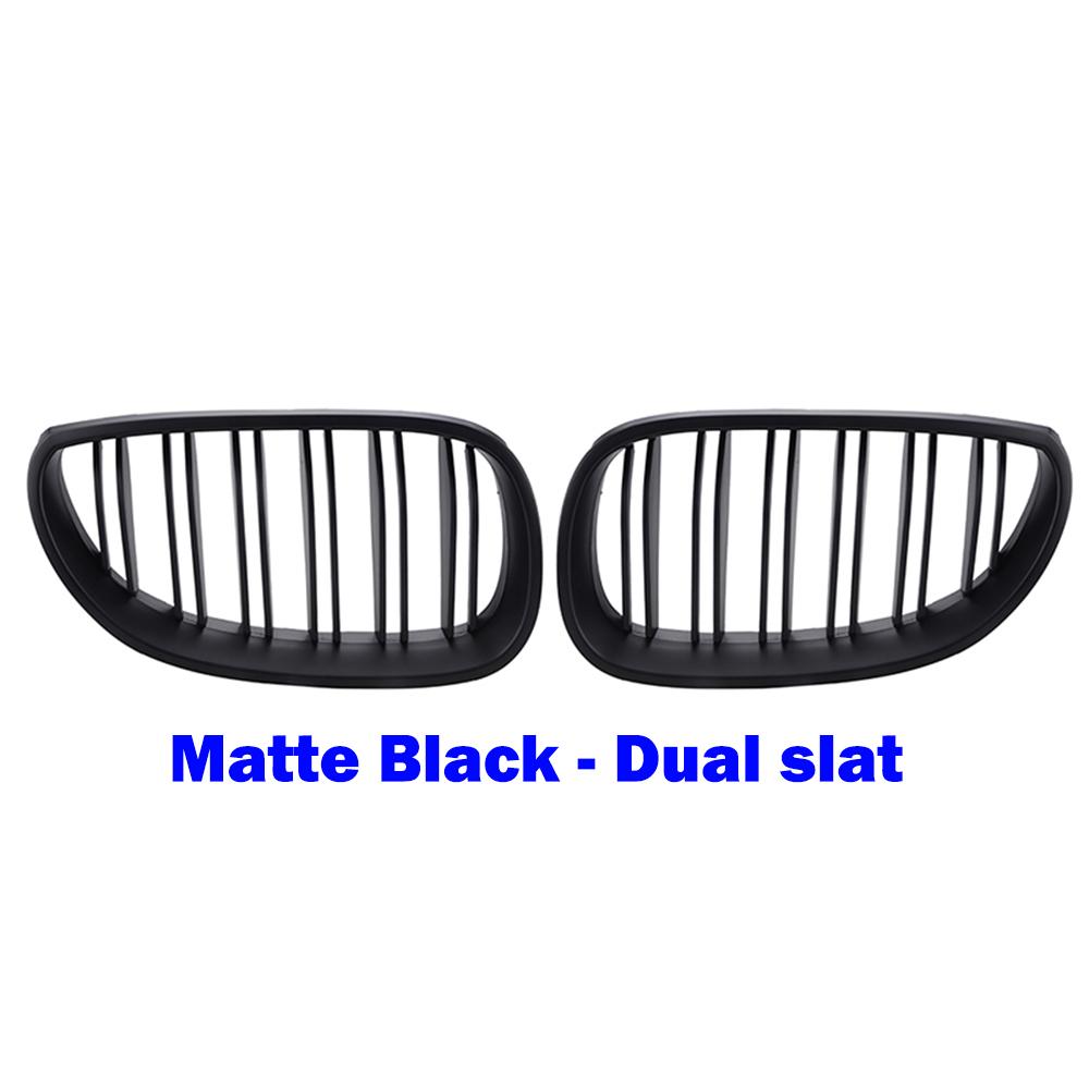 Передняя решетка для почек с двумя планками, гоночный гриль, глянцевый черный, подходит для автомобиля BMW 5 серии E60 E61 M5 2003-2010