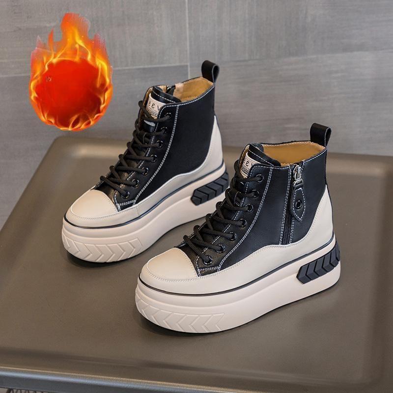 Натуральная кожа Show High Shoes Женские мягкие легкие ботинки с мягкой подошвой Маленькие туфли Pops в пределах высоты сетчатые красные кожаные кроссовки