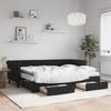 VidaXL Daybed with Trundle and Drawers Black 80x200 Cm Velvet 3197840