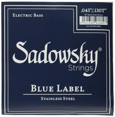 Струны Blue Label Bass Stainless Super Long SBS45EX, Сталь, Мензура 35", 5-струнные, 045-130