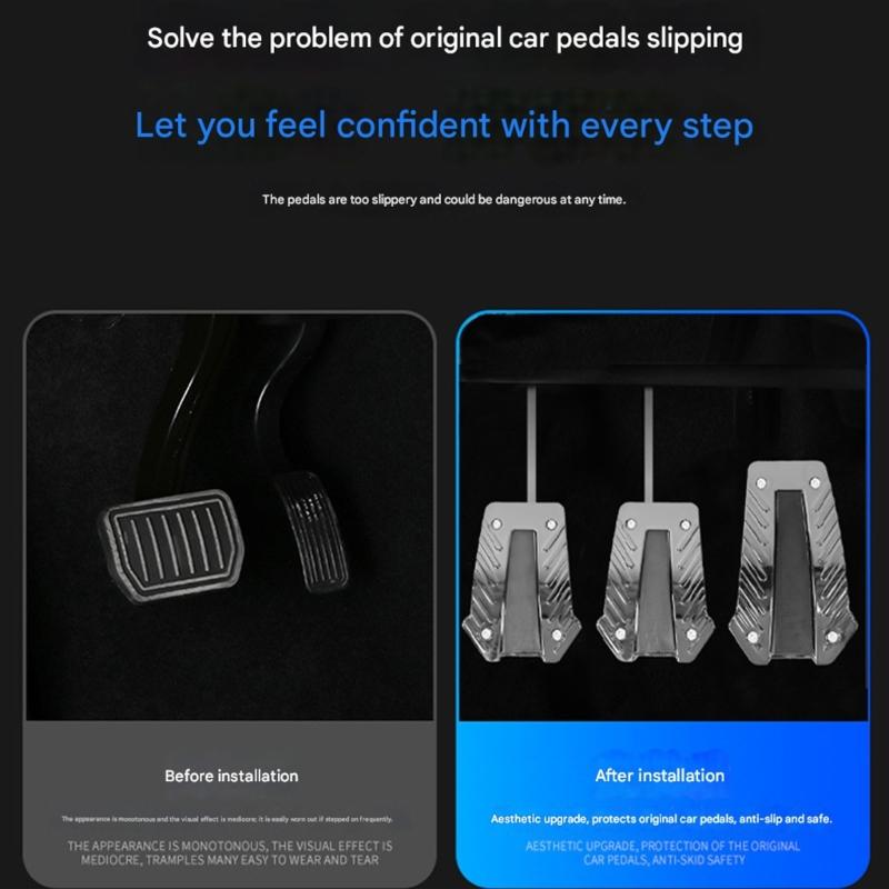 3pcs/Set Manual Transmission Brake Clutch Accelerator Pedal Set for Most Car SUVs Auto Accessories Throttle Clutch Pedal