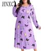 Women's Fashion Summer Spring Long Sleeve O-Neck Casual Dresses