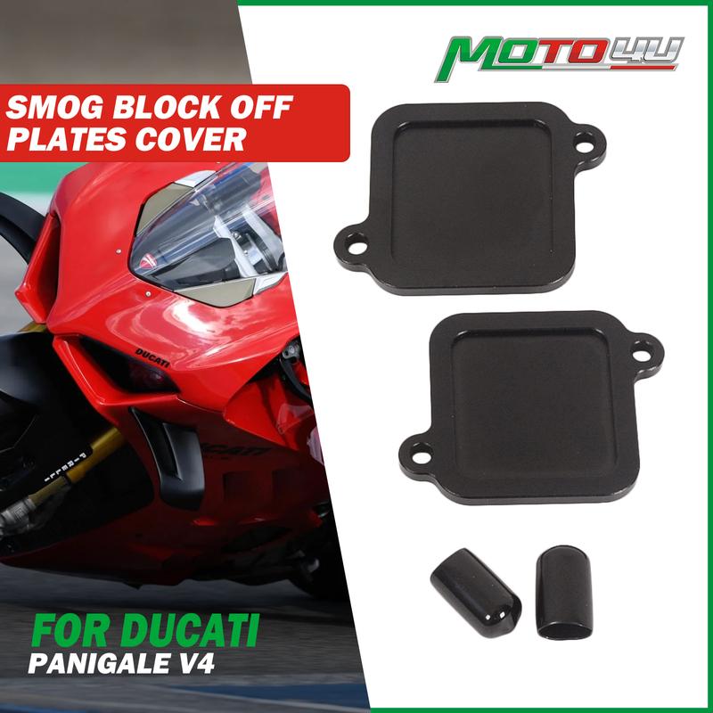 For Ducati Panigale V4 2PCS Aluminum Smog Block Off Plates Cover Fit Motorcycle Accessories