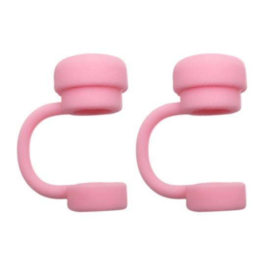 2шт сплошной цвет соломенный чехол многоразовый силиконовый без BPA пищевой пыленепроницаемый без пролития