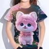 Kids Clothes 3d Print Clothing for Girls Fashion Blouse Tee Top Children's Clothing Polyester Girl Short Sleeve T-Shirt