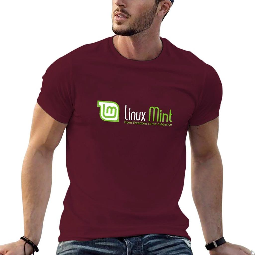 Linux Mint T-Shirt Blacks Baggy Shirts Tops Mens T Shirt Graphic