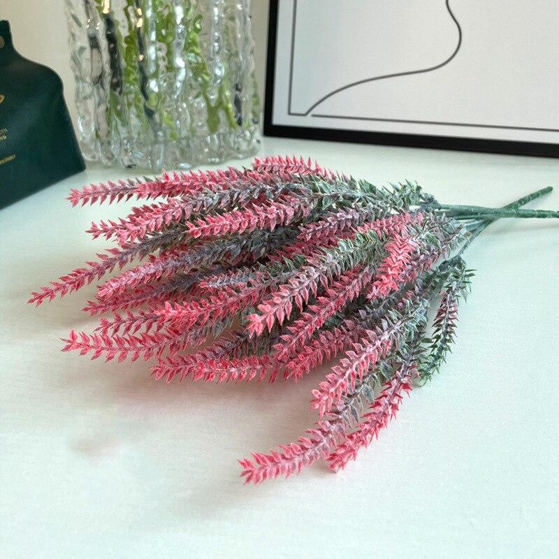 Искусственные цветы Флокированные устойчивые лавандовые связки искусственные растения свадебный букет для свадьбы в помещении на открытом воздухе для дома, кухни, офиса, декор