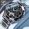 JINSHIDUN Multi-functional Men's Watch Men's Trend Double Calendar Ceramic Waterproof Automatic Mechanical Watch
