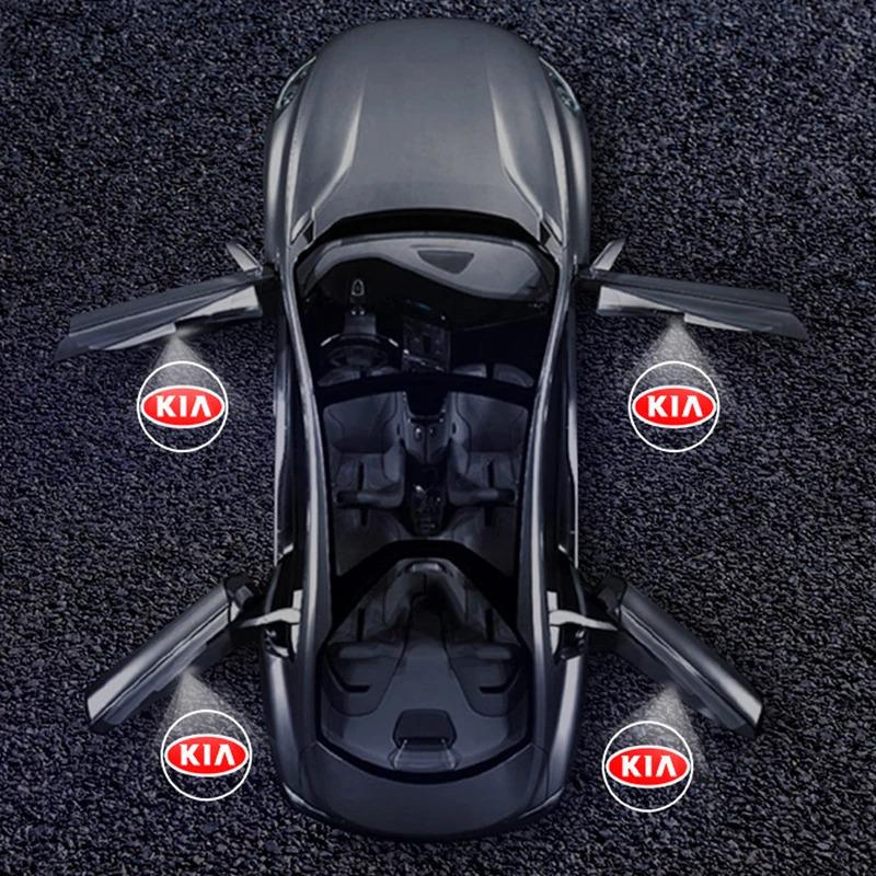 4pcs Car Door Logo Projector Induction Magnetic Welcome Lamp For Kia Rio 3 Soul Picanto EV6 Cerato Niro Forte Ceed Cadenza