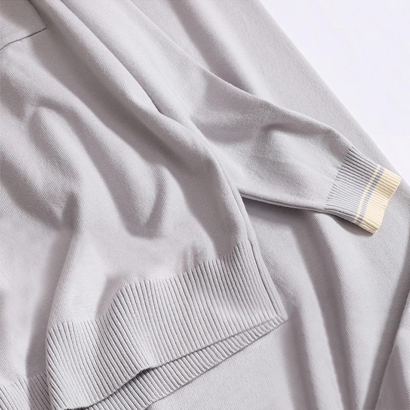 Женский повседневный осенний комплект из двух предметов, свободный контрастный цвет, отложной воротник, длинный рукав, широкие брюки с карманами, трикотажный костюм