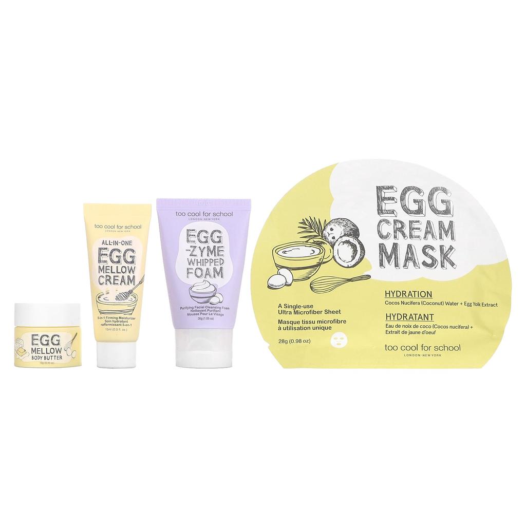 Too cool for school Egg-Sential Skincare Mini Set, 4 Piece Set