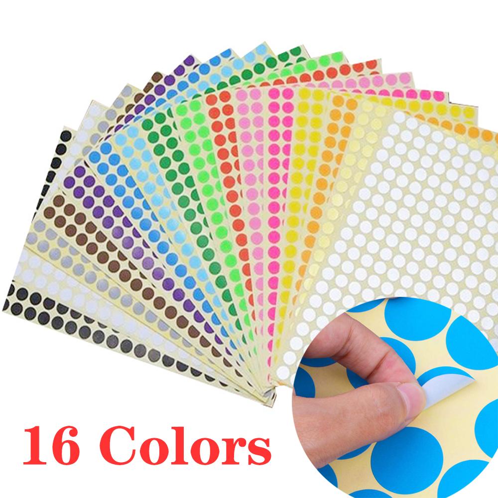 Adhesive Decals Stationery Circle Dot Labels Circle stickers Round Stickers Color Coding Labels
