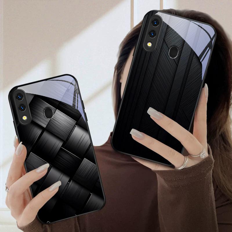 Темная геометрическая текстура Для Samsung Galaxy A20 A20s 21s A22 A23 A24 A25 A26 A42 A90 A50 A55 52s A56 A70 A71 72 стеклянный чехол для телефона
