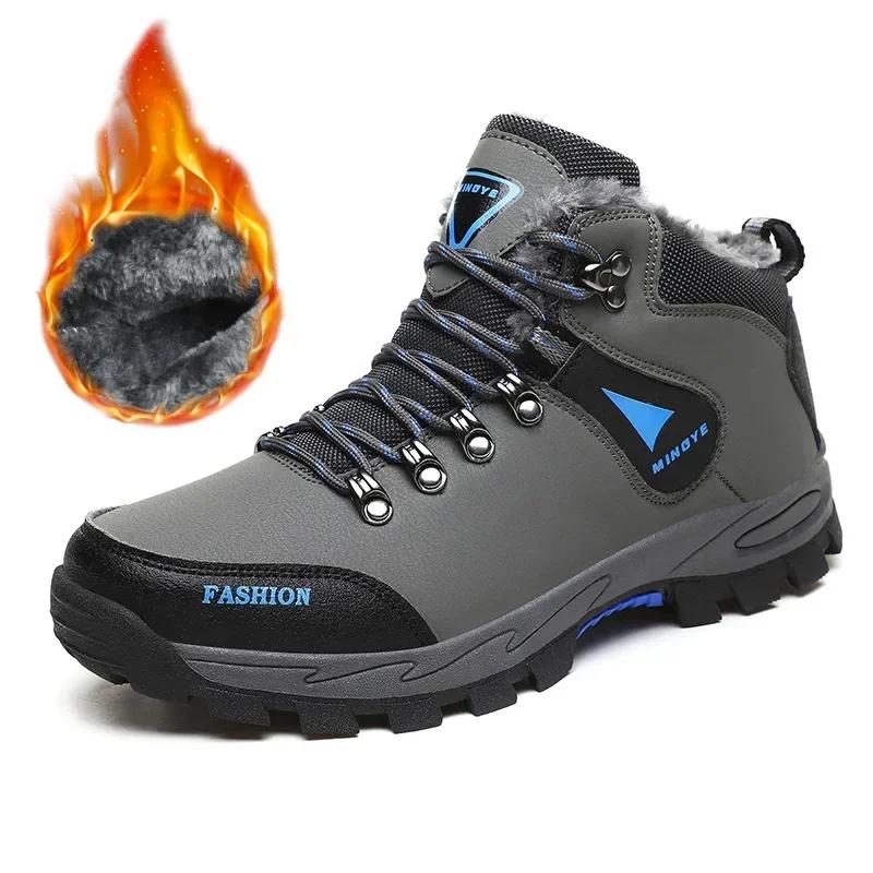 Новые мужские ботинки 2025 года, модные ботинки для альпинизма на открытом воздухе с бархатом, теплые рабочие ботинки для снега, отдыха, спорта, путешествий, роскоши