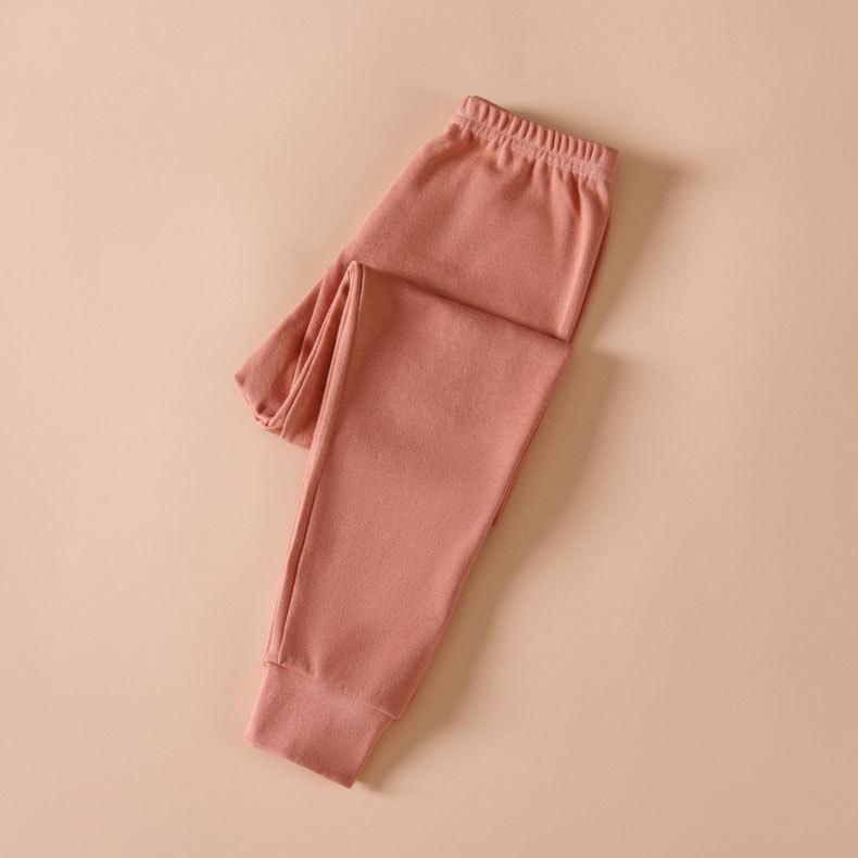 Детская осенне-зимняя пижама из чистого хлопка - теплые штаны для мальчиков и девочек