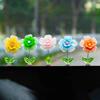 5Pcs Car Interior Shaking Head Beautiful Daisy Flowers Ornament Decoration Shake Head Decor Double-sided Tape