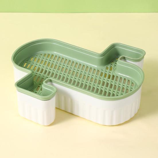 Hydroponic Cat Grass Planter Detachable Bottom Fine Filter Hole Double Layer Soilless Catnip Snack Growing Box for Garden