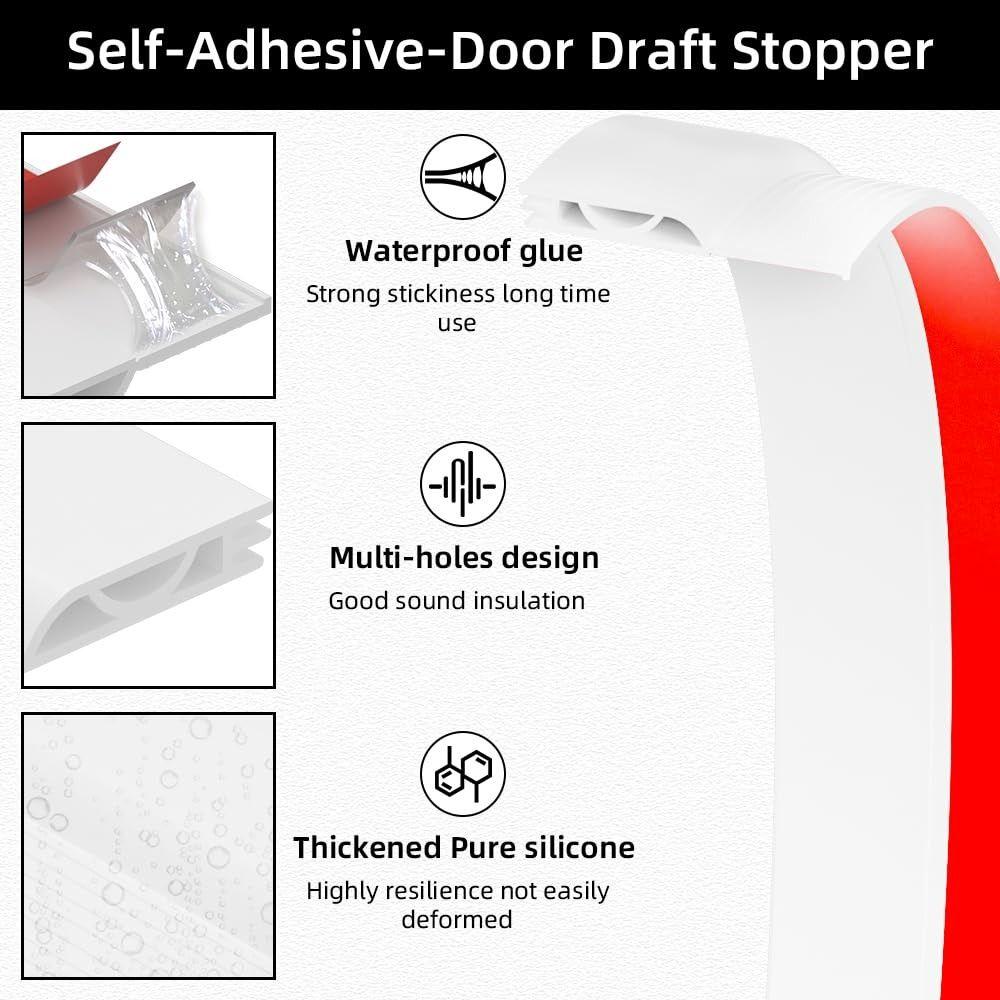 Self-adhesive Door Bottom Sealing Strip Soundproof Weather Stripping Draught Excluder  Living Room