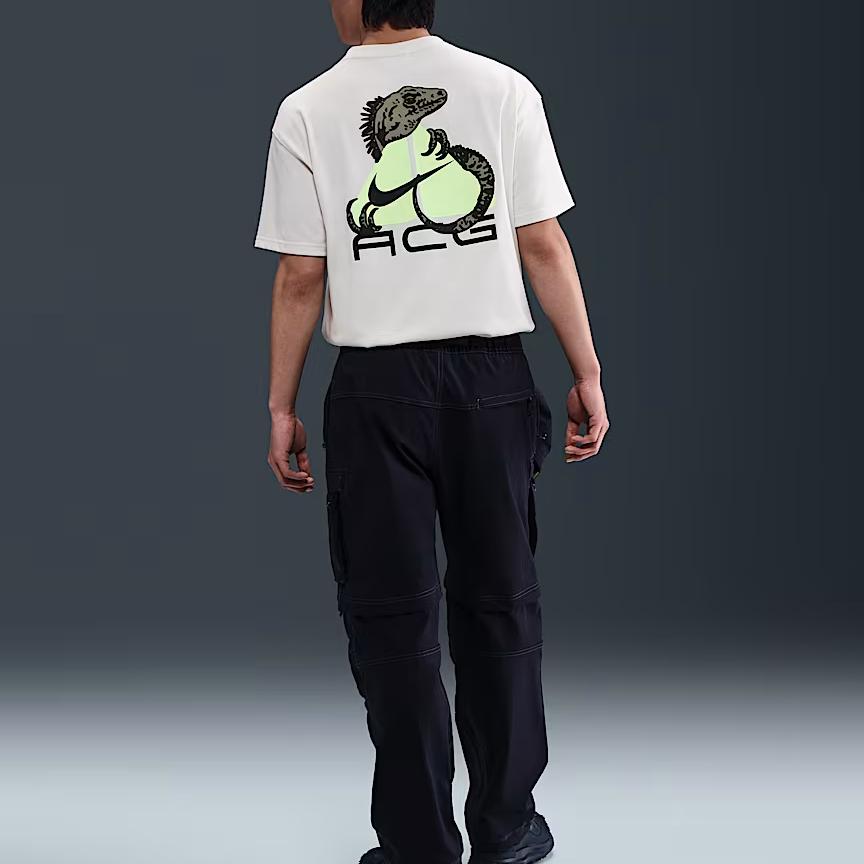 Nike Dri-Fit ACG Модная Быстросохнущая Футболка с Коротким Рукавом Свободного Кроя Мужские Топы Фантомно-Серый Белый HJ0885-030