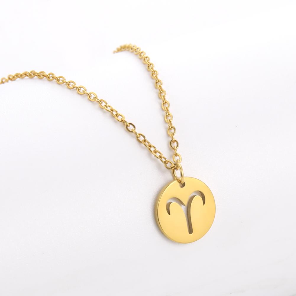 Ожерелья из нержавеющей стали со знаком зодиака, 12 колье-подвески в виде созвездия, Овен, Весы, Лев, колье, подарок на день рождения