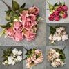 11 Head Polish Rose Buds Silk Flowers For Diy Wedding Decor Home Styling