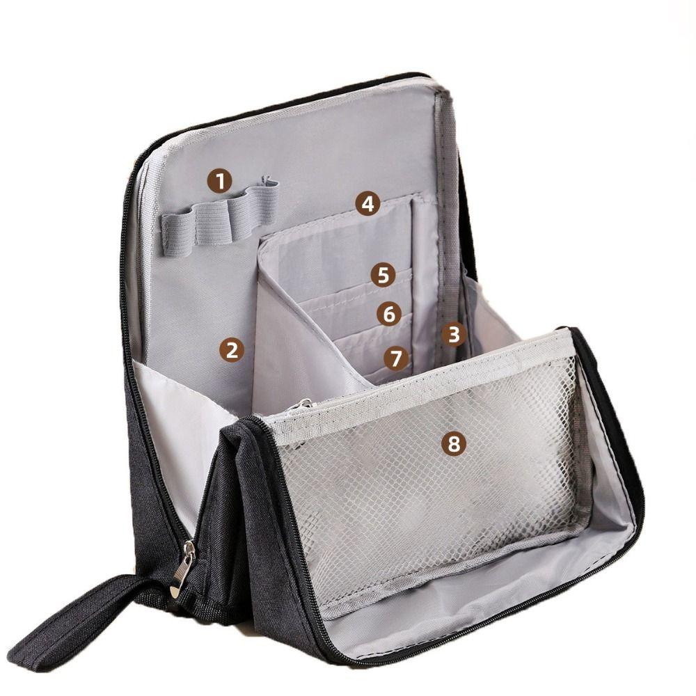 Standable Vertical Makeup Bag Large Capacity Pencil Case Cosmetic Organizer Travel