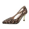Весна и осень сексуальная мода леопардовый принт модель высокие каблуки острый носок шпильки модные подиумные женские новые одинарные туфли