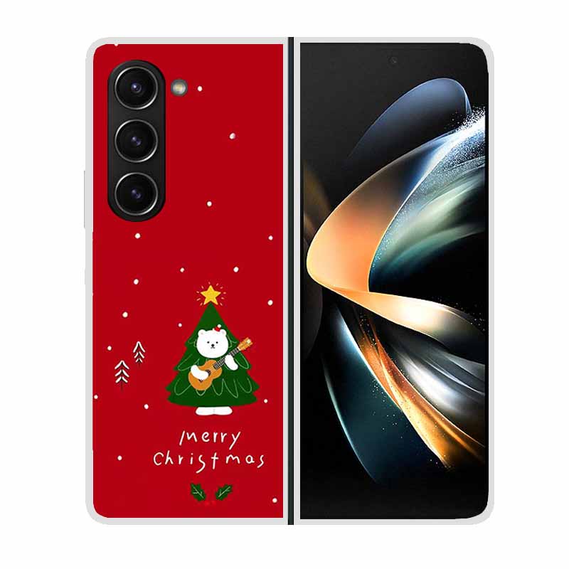 Christmas Cover For Samsung Galaxy Z Fold 5 5G Cases ZFold3 4 2 Clear Plastic Hard Back Cases For Samsung Z Fold 3 Phone Covers