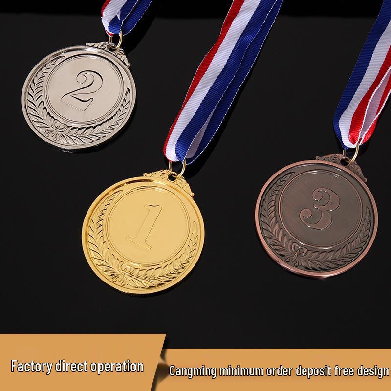 Spot Universal Medals: Gold, Silver, Bronze - Personalized Sports Meet Medals for Kids, Includes Numbers 1, 2, 3 and Custom Logo Printing